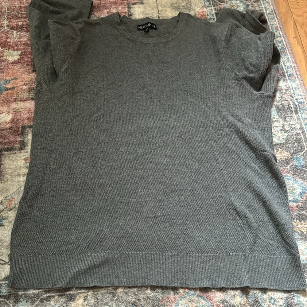 J. Crew Mercantile 100% cotton‎ light sweater gray crew neck long sleeves Sz XL